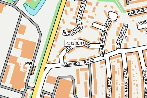 PO12 3EN map - OS OpenMap – Local (Ordnance Survey)