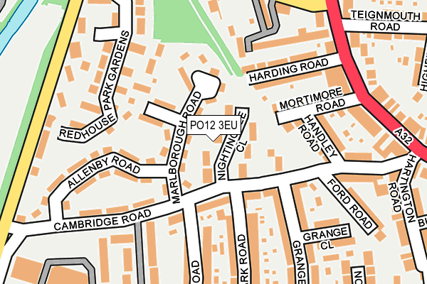 PO12 3EU map - OS OpenMap – Local (Ordnance Survey)