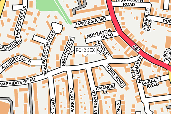 PO12 3EX map - OS OpenMap – Local (Ordnance Survey)