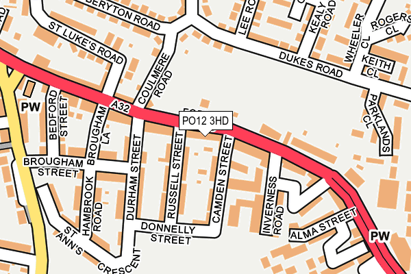 PO12 3HD map - OS OpenMap – Local (Ordnance Survey)