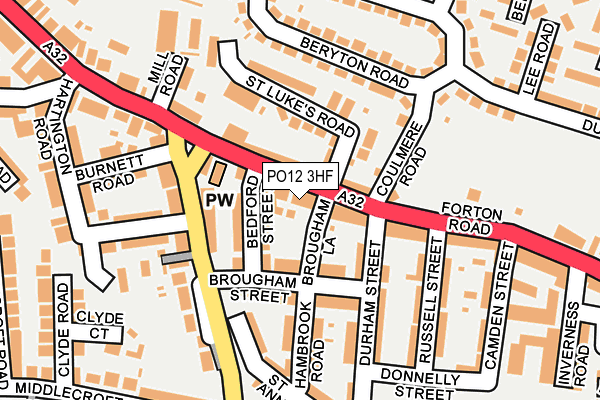 PO12 3HF map - OS OpenMap – Local (Ordnance Survey)