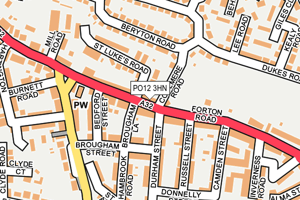 PO12 3HN map - OS OpenMap – Local (Ordnance Survey)