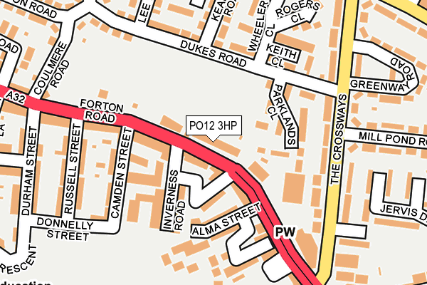PO12 3HP map - OS OpenMap – Local (Ordnance Survey)
