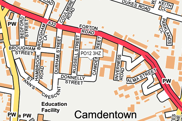 PO12 3HZ map - OS OpenMap – Local (Ordnance Survey)