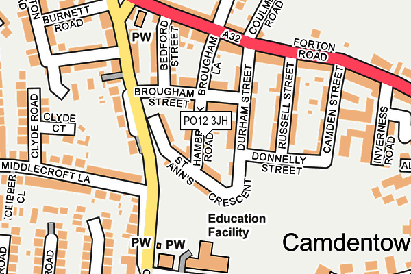 PO12 3JH map - OS OpenMap – Local (Ordnance Survey)