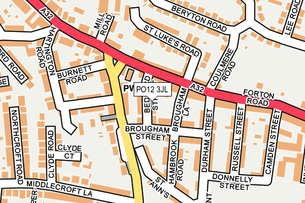 PO12 3JL map - OS OpenMap – Local (Ordnance Survey)