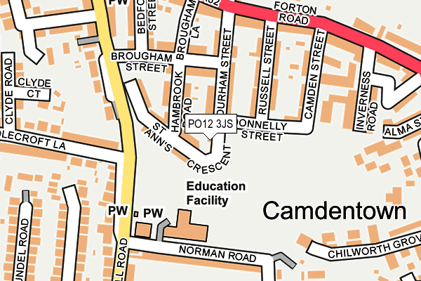 PO12 3JS map - OS OpenMap – Local (Ordnance Survey)