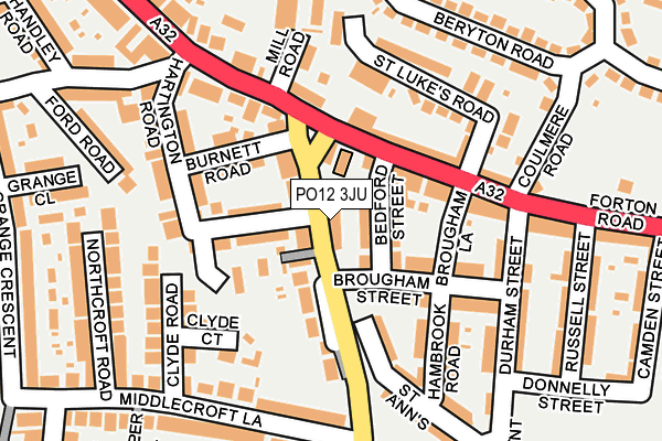 PO12 3JU map - OS OpenMap – Local (Ordnance Survey)