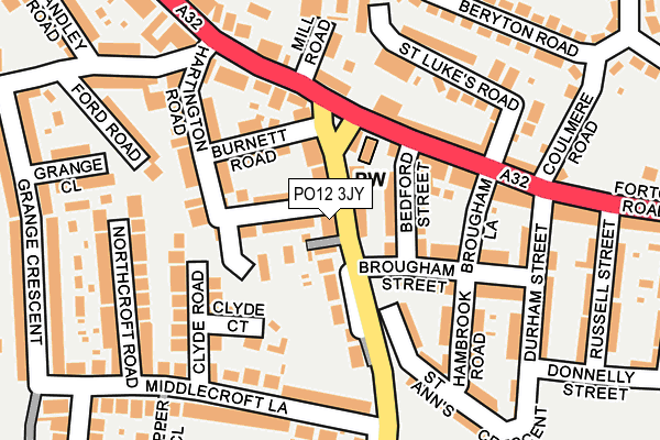 PO12 3JY map - OS OpenMap – Local (Ordnance Survey)