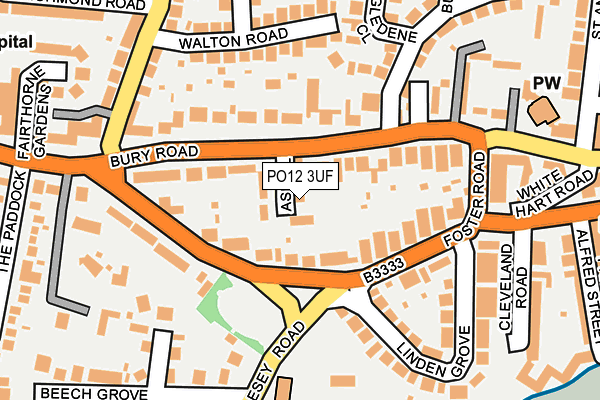 PO12 3UF map - OS OpenMap – Local (Ordnance Survey)