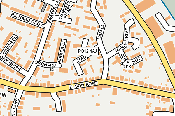 PO12 4AJ map - OS OpenMap – Local (Ordnance Survey)