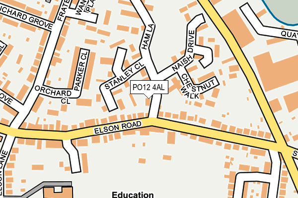 PO12 4AL map - OS OpenMap – Local (Ordnance Survey)