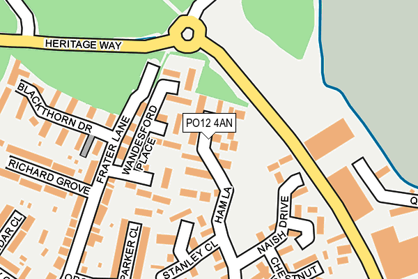 PO12 4AN map - OS OpenMap – Local (Ordnance Survey)