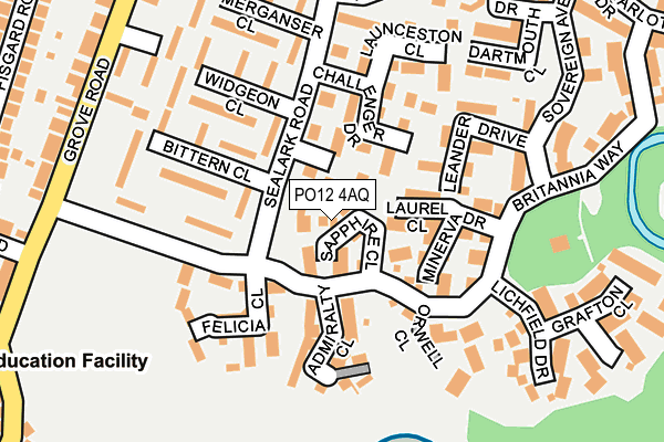 PO12 4AQ map - OS OpenMap – Local (Ordnance Survey)