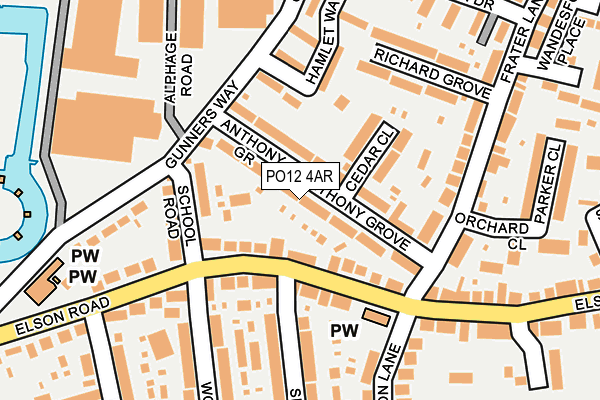 PO12 4AR map - OS OpenMap – Local (Ordnance Survey)