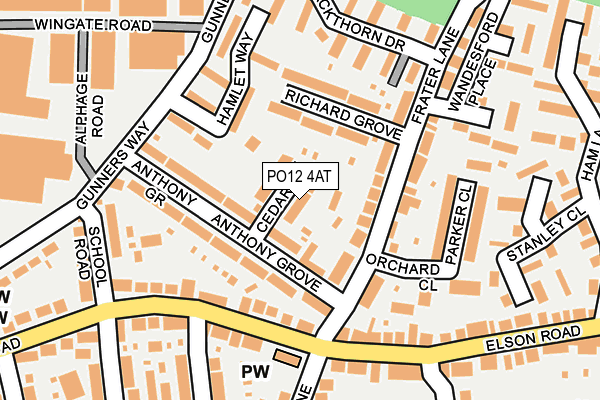 PO12 4AT map - OS OpenMap – Local (Ordnance Survey)