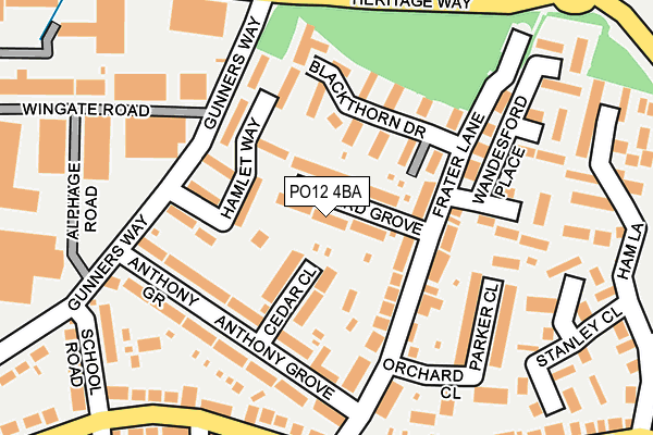 PO12 4BA map - OS OpenMap – Local (Ordnance Survey)