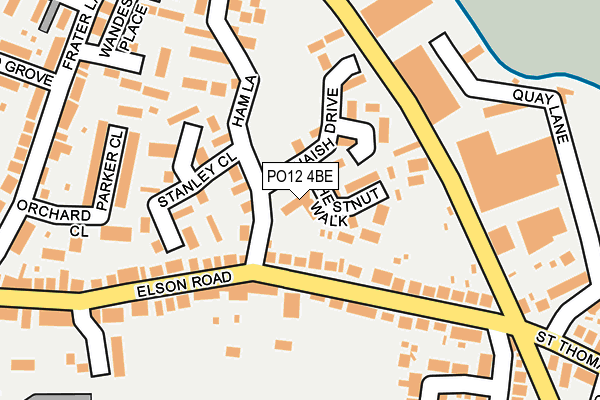 PO12 4BE map - OS OpenMap – Local (Ordnance Survey)
