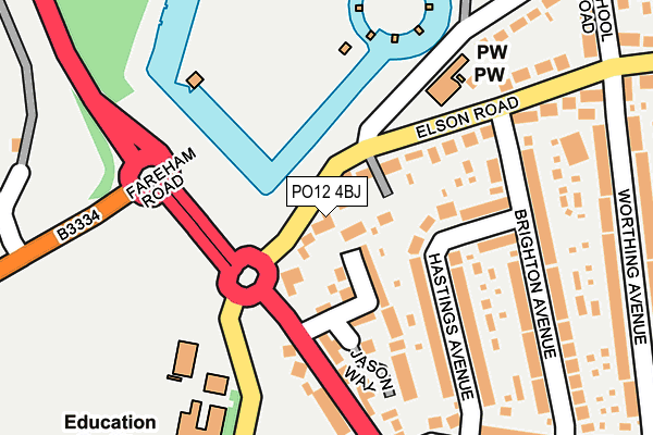 PO12 4BJ map - OS OpenMap – Local (Ordnance Survey)