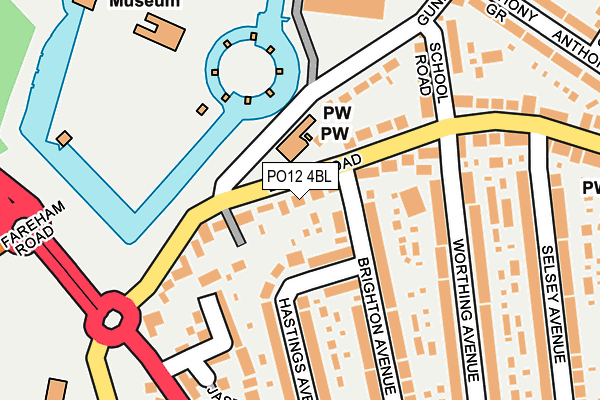 PO12 4BL map - OS OpenMap – Local (Ordnance Survey)
