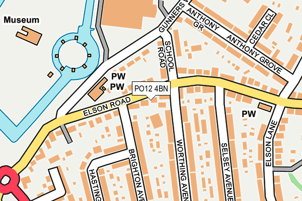 PO12 4BN map - OS OpenMap – Local (Ordnance Survey)