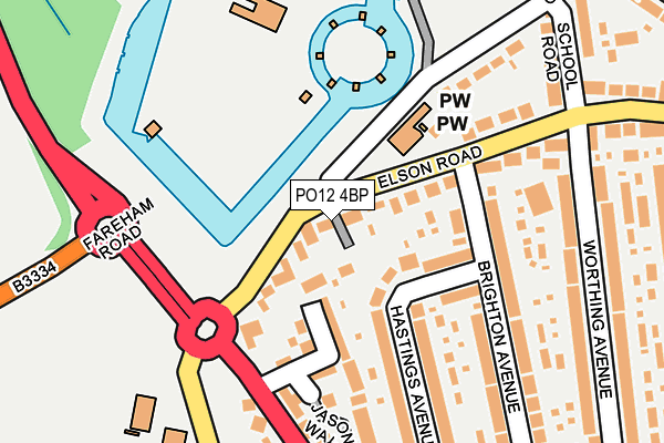 PO12 4BP map - OS OpenMap – Local (Ordnance Survey)