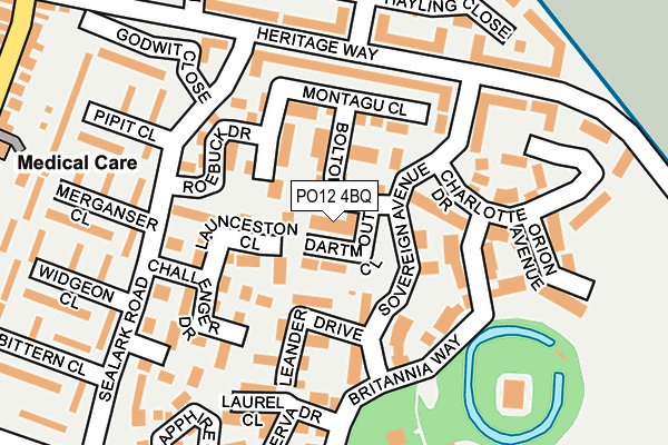 PO12 4BQ map - OS OpenMap – Local (Ordnance Survey)