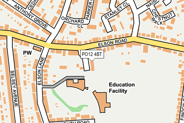 PO12 4BT map - OS OpenMap – Local (Ordnance Survey)