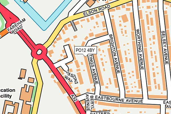 PO12 4BY map - OS OpenMap – Local (Ordnance Survey)