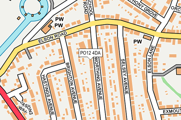 PO12 4DA map - OS OpenMap – Local (Ordnance Survey)