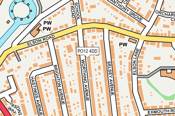 PO12 4DD map - OS OpenMap – Local (Ordnance Survey)