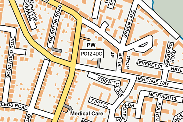 PO12 4DG map - OS OpenMap – Local (Ordnance Survey)
