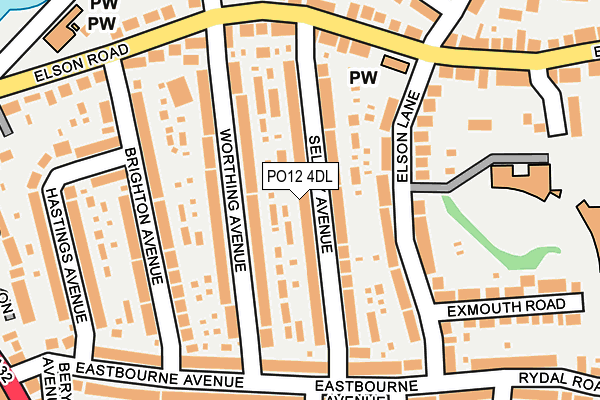 PO12 4DL map - OS OpenMap – Local (Ordnance Survey)