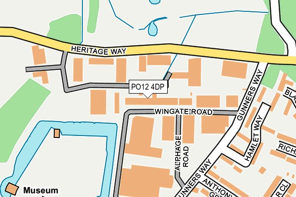 PO12 4DP map - OS OpenMap – Local (Ordnance Survey)