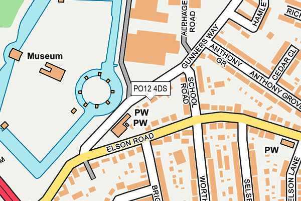 PO12 4DS map - OS OpenMap – Local (Ordnance Survey)