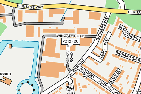 PO12 4DU map - OS OpenMap – Local (Ordnance Survey)