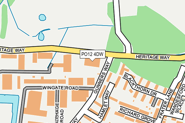 PO12 4DW map - OS OpenMap – Local (Ordnance Survey)