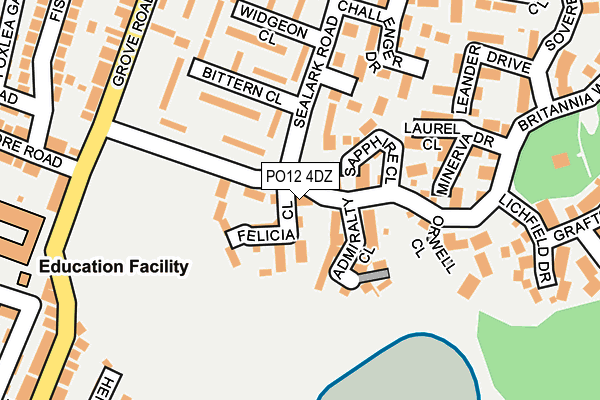 PO12 4DZ map - OS OpenMap – Local (Ordnance Survey)