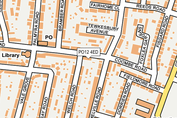 PO12 4ED map - OS OpenMap – Local (Ordnance Survey)