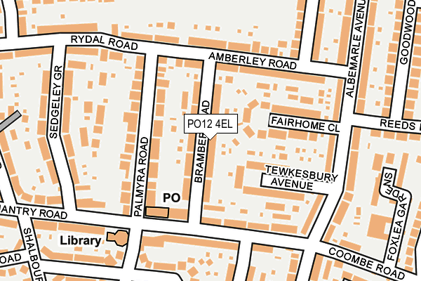 PO12 4EL map - OS OpenMap – Local (Ordnance Survey)
