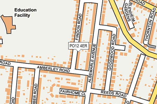 PO12 4ER map - OS OpenMap – Local (Ordnance Survey)