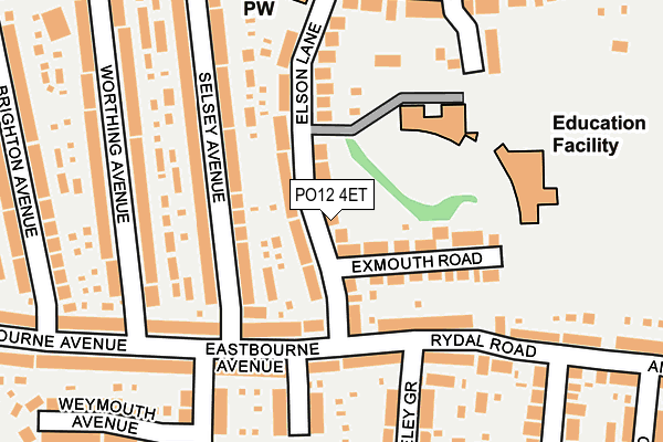 PO12 4ET map - OS OpenMap – Local (Ordnance Survey)