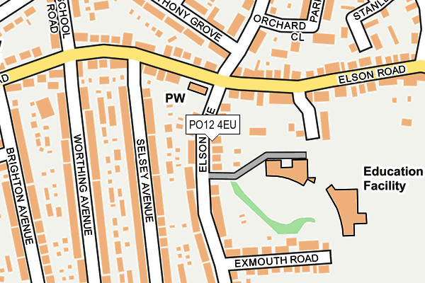 PO12 4EU map - OS OpenMap – Local (Ordnance Survey)