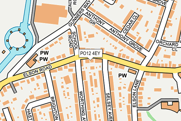 PO12 4EY map - OS OpenMap – Local (Ordnance Survey)