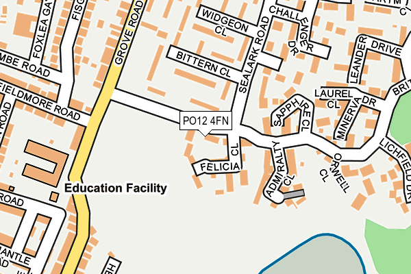 PO12 4FN map - OS OpenMap – Local (Ordnance Survey)