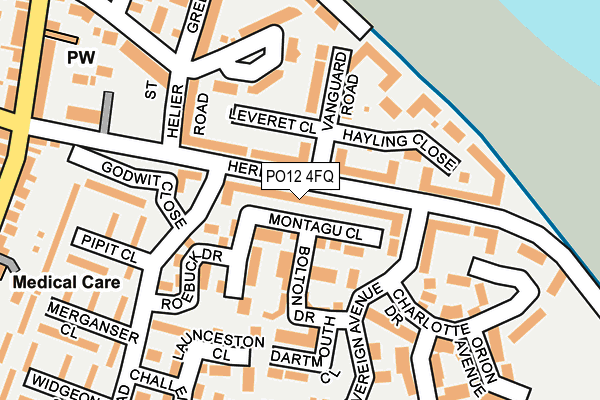 PO12 4FQ map - OS OpenMap – Local (Ordnance Survey)