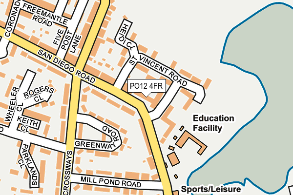 PO12 4FR map - OS OpenMap – Local (Ordnance Survey)