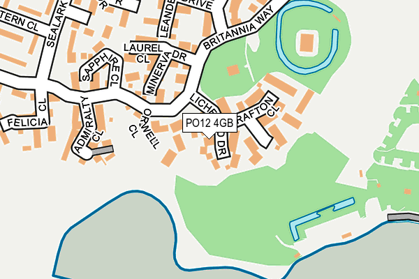 PO12 4GB map - OS OpenMap – Local (Ordnance Survey)