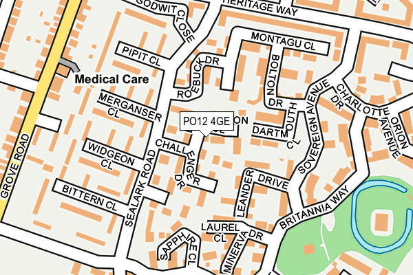 PO12 4GE map - OS OpenMap – Local (Ordnance Survey)