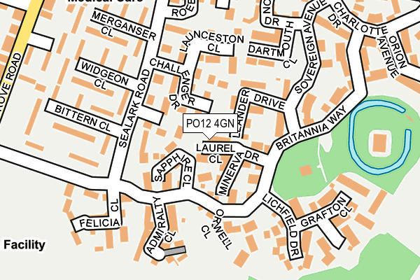 PO12 4GN map - OS OpenMap – Local (Ordnance Survey)